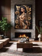 Uniek XXL Glasschilderij | Sexy Nude Tattoo Woman - 6 size, Oorspronkelijke maker, Verzenden, Nieuw, 125 cm of meer