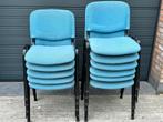 Set van 11 blauwe stoffen stoelen, Huis en Inrichting, Stoelen, Ophalen, Blauw, Metaal, Vijf, Zes of meer stoelen