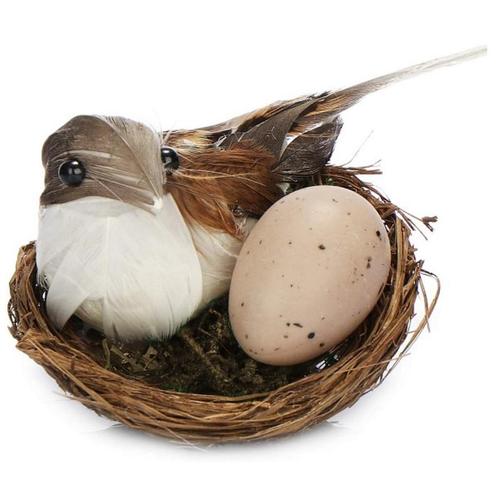Decoratie vogelnest met vogel en eitje pasen, Diversen, Pasen, Nieuw, Ophalen of Verzenden