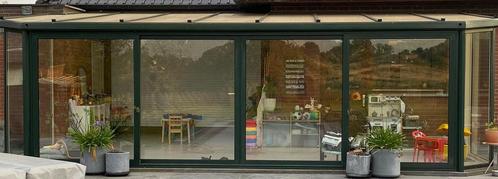 Veranda te koop met groot schuifraam - zelf af te breken, Tuin en Terras, Overkappingen, Gebruikt, Veranda, Ophalen
