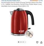 Bouilloire rouge, Electroménager, 1 à 2 litres, Enlèvement ou Envoi, Comme neuf, Sans fil