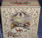 Blikken doos met kerst-illustratie Et. J. Schuybroek Hoboken, Verzamelen, Blikken, Ophalen of Verzenden, Gebruikt, Koek(jes)