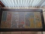 Salontafel, hout met stenenmotief, Huis en Inrichting, Ophalen, Gebruikt