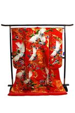 Japanse bruidskimono., Kleding | Dames, Verzenden, Gedragen, Rood, Trouwjurk