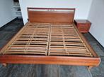 Bed met 2 nachtkastjes, Huis en Inrichting, Slaapkamer | Bedden, Ophalen, Gebruikt, Bruin, Tweepersoons