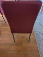 6 stoelen, rood (enkel verkocht per set), Huis en Inrichting, Ophalen, Gebruikt, Leer, Vijf, Zes of meer stoelen