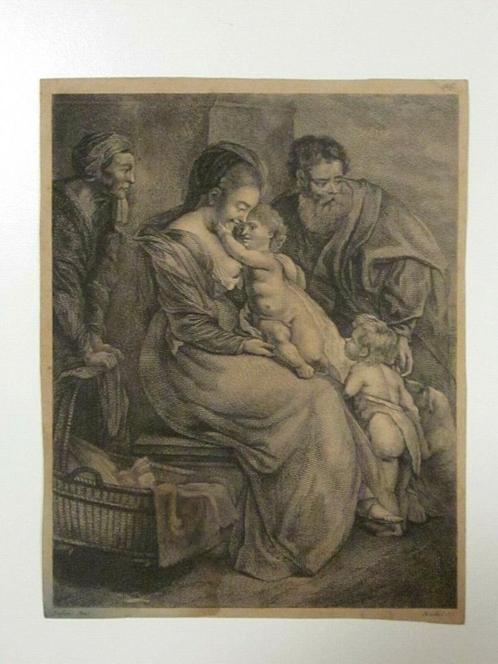 RARE ! RUBENS La Sainte Famille gravure XVIIIème par Brichet, Antiek en Kunst, Kunst | Etsen en Gravures, Ophalen of Verzenden