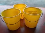3 grote stevige kunststof emmers D 38cm,, H 39cm. 2 euro/st., Huis en Inrichting, Emmers, Ophalen, Gebruikt, Kunststof, Met handgreep