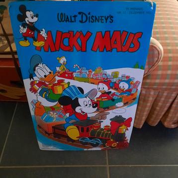 Mickey Maus blikken bord . 40 cm x 60 cm . Heel goede staat 