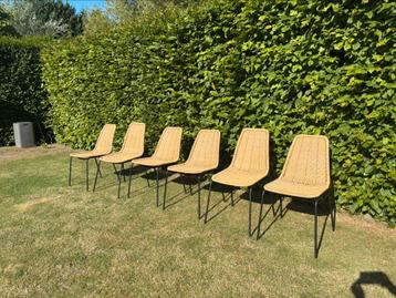 Set van 6 rotan-look stoelen voor binnen & buiten - zgan!, Ophalen of Verzenden, Zo goed als nieuw, Kunststof