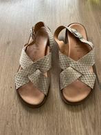 Lederen sandalen gescupt maat 40 goudkleurig. Elk bod ok, Enlèvement, Porté, Autres couleurs, Sandales et Mûles