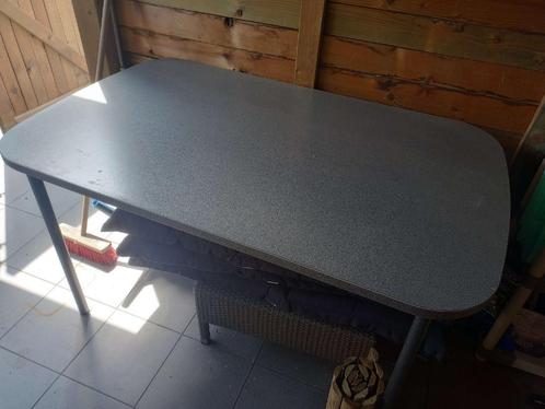Donkerblauwe buitentafel, Tuin en Terras, Tuintafels, Zo goed als nieuw, Ovaal, Ophalen