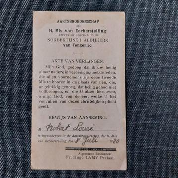 Bidprentje Tongerloo 1920 beschikbaar voor biedingen