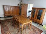 Vintage eetplaats in eik, Huis en Inrichting, 4 tot 6 stoelen, Zo goed als nieuw, Vintage Queen Ann, Ophalen