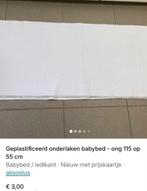 Geplastificeerd onderlaken babybed - 115 op 55, Gebruikt, Jongetje of Meisje, Wit, Overige typen