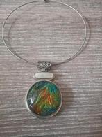 Halsketting met labradorite, Ophalen of Verzenden, Zo goed als nieuw, Met edelsteen