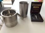 Wijnkoeler inox , ijsemmer met deksel en wijn opener, Enlèvement, Comme neuf