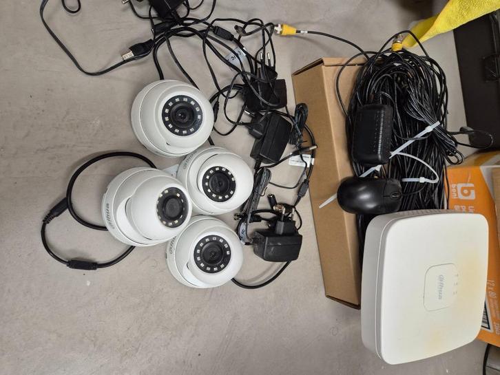 +++ Dahua 4 domecamerakit+nvr+harde schijf +++, Audio, Tv en Foto, Videobewaking, Gebruikt, Buitencamera, Ophalen
