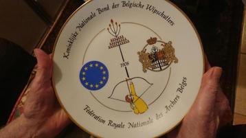 Assiette porcelaine fédération royal Belge tireurs à l'arc beschikbaar voor biedingen
