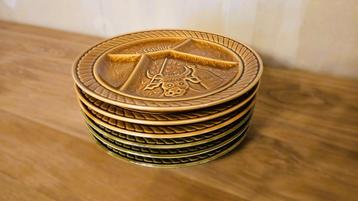 6 Vintage fondue borden beschikbaar voor biedingen