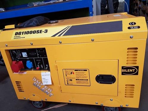 Groupe électrogène diesel insonorisé 10KVA 230/400V NEUF!!!, Bricolage & Construction, Générateurs, Neuf, Démarrage électrique