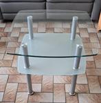 Glazen salontafel, Huis en Inrichting, Tafels | Salontafels, Ophalen, Gebruikt, 50 tot 100 cm, 50 tot 75 cm