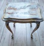 Eiken bijzettafeltje en spiegel., Antiek en Kunst, Ophalen of Verzenden