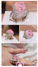 Collier + bracelet + bague argt et quartz rose, Verzenden, Nieuw, Roze, Met edelsteen