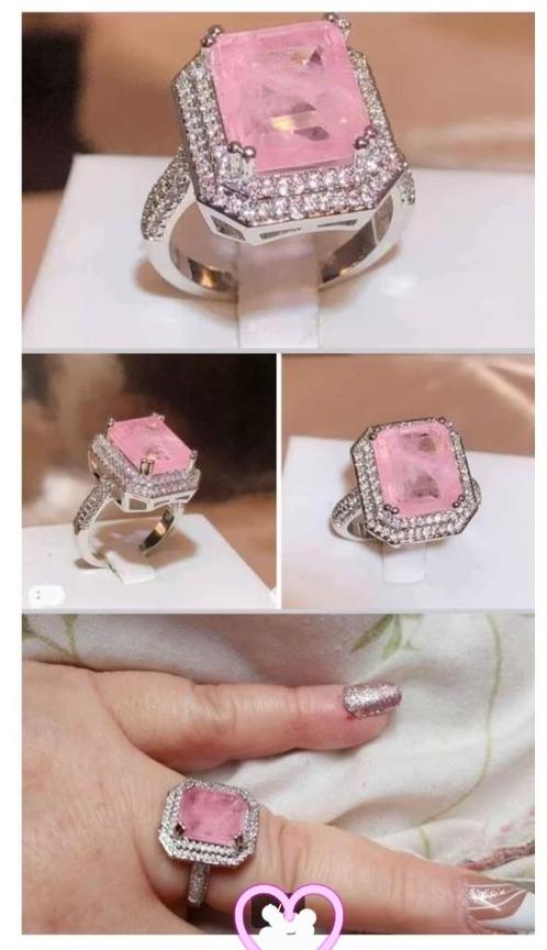 Collier + bracelet + bague argt et quartz rose, Handtassen en Accessoires, Armbanden, Nieuw, Zilver, Roze, Met edelsteen, Verzenden