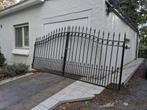 Smeedijzeren poort Gegalvaniseerd  400cm breed met palen, Ophalen