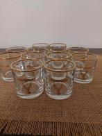 Verres Hertekamp à bords dorés — 12 pièces, Collections, Enlèvement ou Envoi, Neuf, Verres et Verres à shot