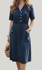 vintage handgemaakte jurk, Blauw, Ophalen of Verzenden, Zo goed als nieuw, Vintage