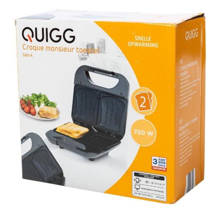 Croque-monsieur toestel Quigg SA6-A, Elektronische apparatuur, Contactgrills, Nieuw, Ophalen