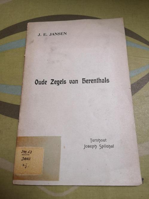 OUDE ZEGELS VAN HERENTHALS (OPTIE), Boeken, Geschiedenis | Stad en Regio, Gelezen, Verzenden