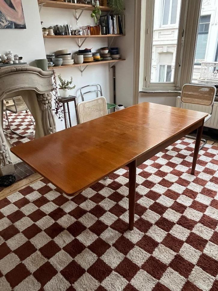 Vintage midcentury teak tafel, uitklapbaar, Antiek en Kunst, Curiosa en Brocante, Ophalen