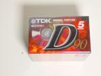 5-PACK TDK D90 STANDAARDPOSITIE CEI I/TYPE I, Cd's en Dvd's, Cassettebandjes, Ophalen of Verzenden, Nieuw in verpakking, Origineel