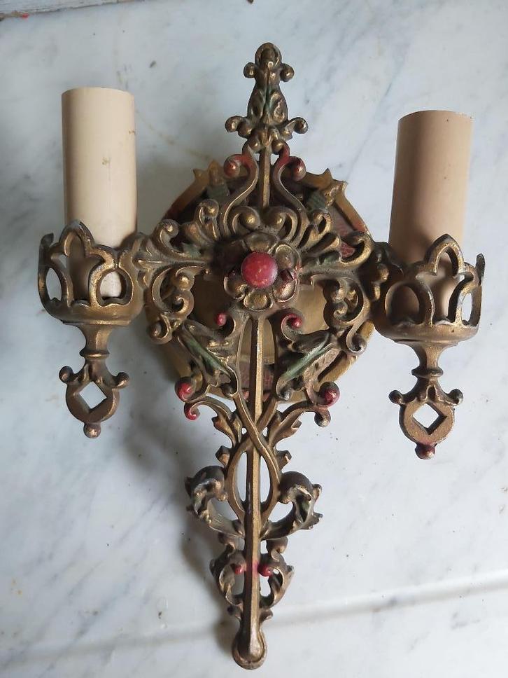 Decoratieve oude franse wandverlichting / applique, Antiek en Kunst, Curiosa en Brocante, Ophalen of Verzenden