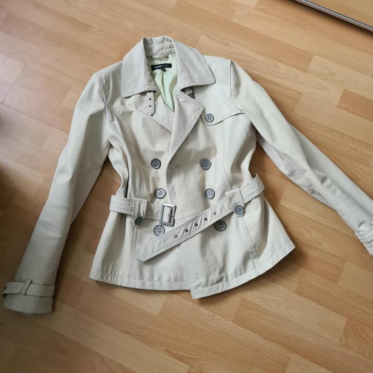 leren Arma jas maat 38/40, Kleding | Dames, Jassen | Winter, Gedragen, Maat 38/40 (M), Beige, Ophalen of Verzenden
