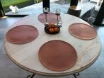 Table ronde en teck et fer forgé, Maison & Meubles, Enlèvement, Comme neuf, Rond, Teck
