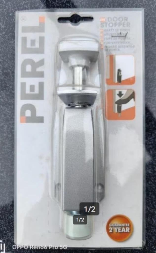 Deurstopper,nieuw in de blister!, Doe-het-zelf en Bouw, Hang- en Sluitwerk, Nieuw, Schuif of Grendel, Chroom, Ophalen of Verzenden