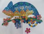 houten puzzel  kameleon goede staat, Ophalen of Verzenden, Minder dan 500 stukjes, Zo goed als nieuw, Legpuzzel