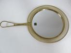 Vintage goudkleurige messing spiegel mid-Century, Ophalen of Verzenden