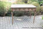 Retro oude antieke eiken tafel bureau console opgekuist, Ophalen of Verzenden