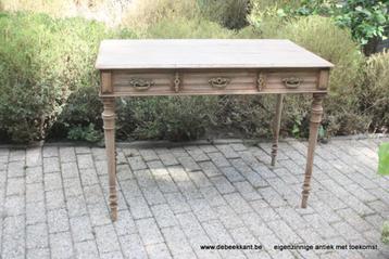 Retro oude antieke eiken tafel bureau console opgekuist beschikbaar voor biedingen