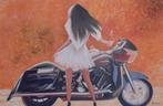 harley davidson bikergirl olieschilderij (75x115), Motoren, Motoren | Harley-Davidson, Particulier, Toermotor