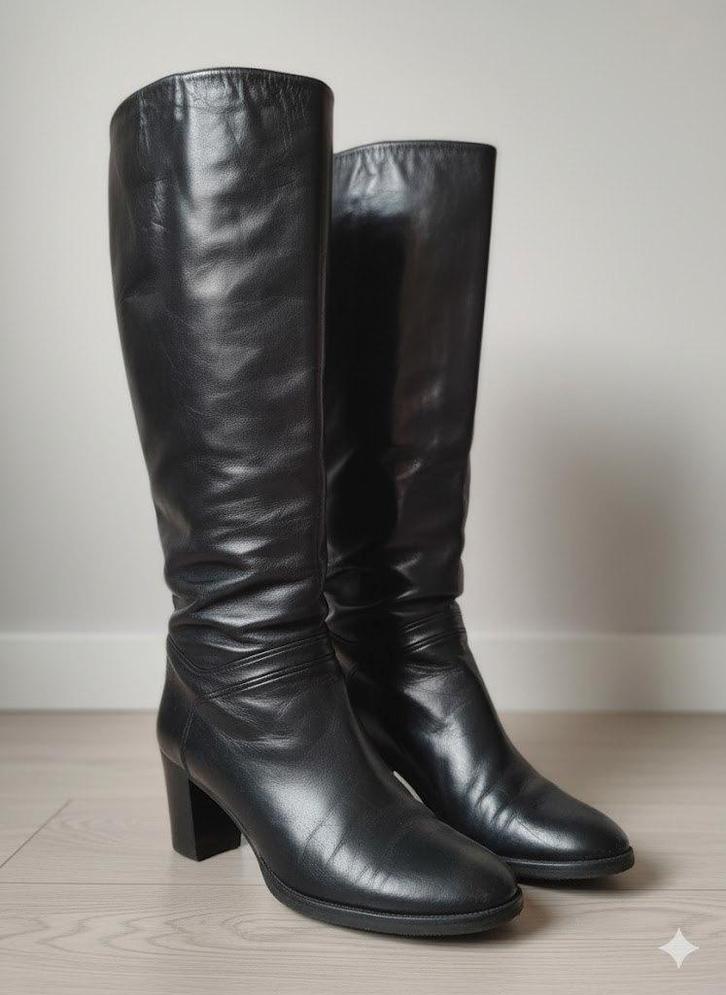 Comfortabele Windsor-laarzen van 36 1/2 leer, Kleding | Dames, Schoenen, Zo goed als nieuw, Hoge laarzen, Zwart, Ophalen of Verzenden