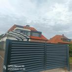 Dubbele poort antraciet 4 meter, Tuin en Terras, Tuinpoorten, Ophalen, Zo goed als nieuw, Aluminium, Draaipoort