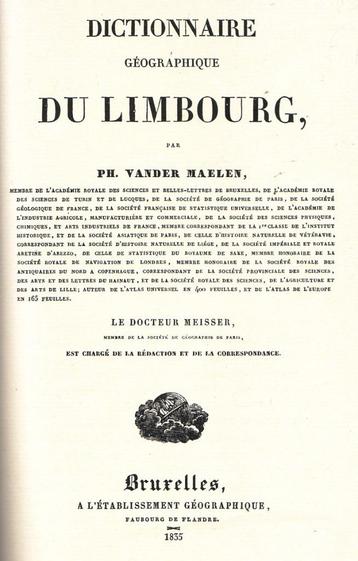 VANDER MAELEN Dictionnaire géographique Limbourg Limburg, Boeken, Geschiedenis | Stad en Regio, Ophalen of Verzenden