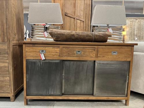 industrieel dressoir, Huis en Inrichting, Kasten | Dressoirs, Nieuw, 150 tot 200 cm, 25 tot 50 cm, Met plank(en), Teakhout, Ophalen