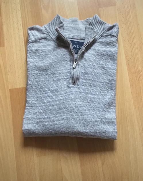 Licht grijze trui met korte rits., Kleding | Heren, Truien en Vesten, Zo goed als nieuw, Overige maten, Grijs, Ophalen of Verzenden